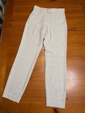 H&M Light Beige Plaid Tailored Pants